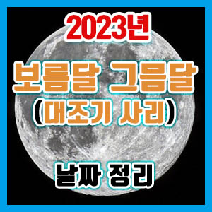 2023년 보름달(보름) 그믐달(그믐) 날짜 알아보기 – 대조기, 사리